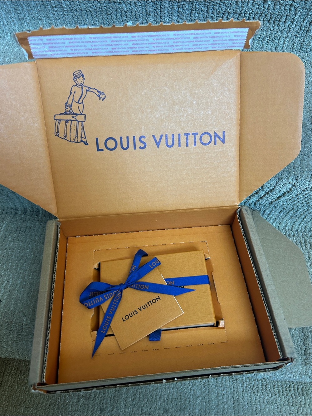 Louis Vuitton Orange Box with Blue Ribbon